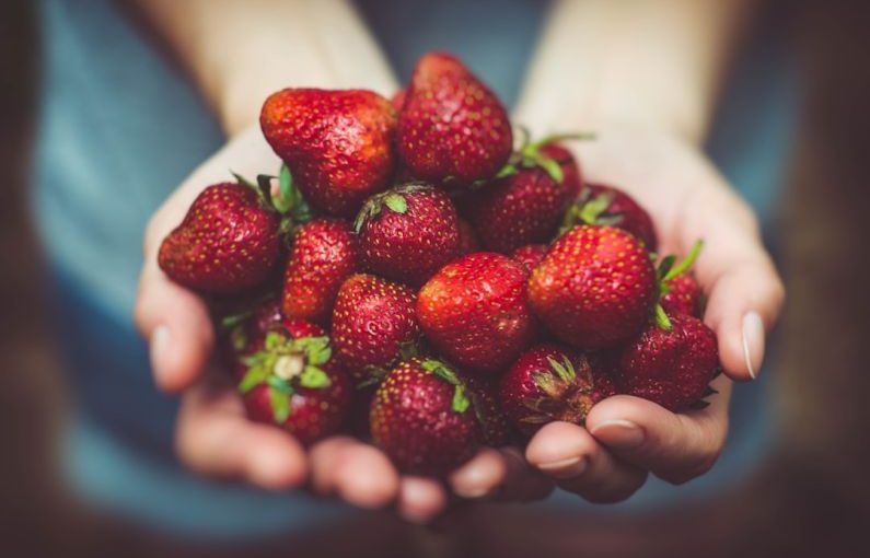 Spiritual Icons - shallow focus photography of strawberries on person's palm